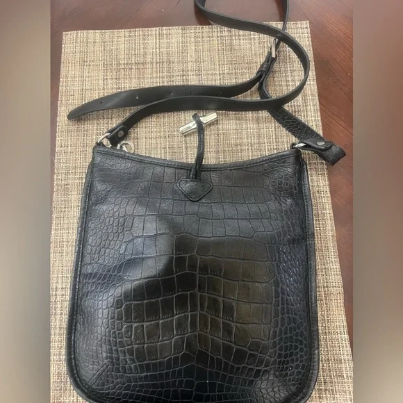 Longchamp Croc Roseau Leather Crossbody - Picture 3 of 14